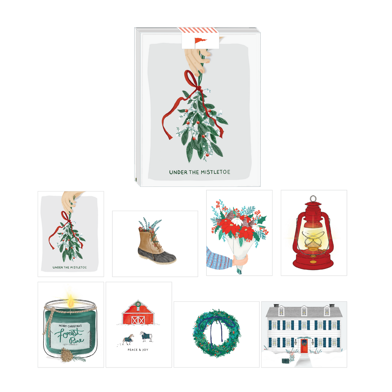 Classic Holiday Assorted Greeting Cards - Set of 8