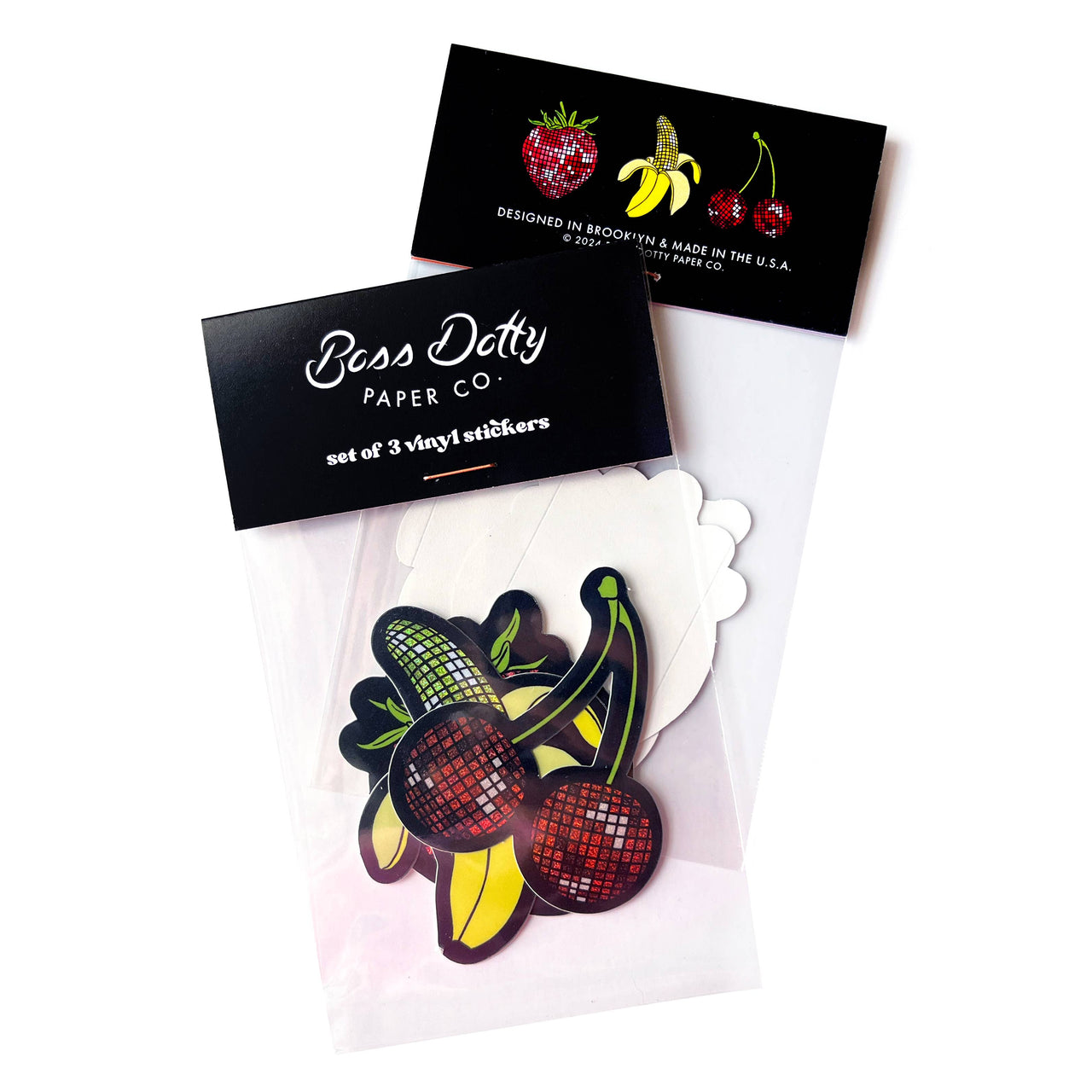 Disco Fruits Glitter Sticker Set