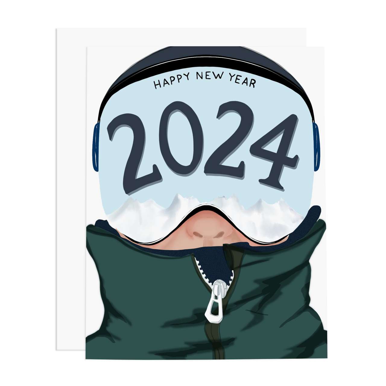 Happy New Year 2025 Skier Dude Boxed Set of 8