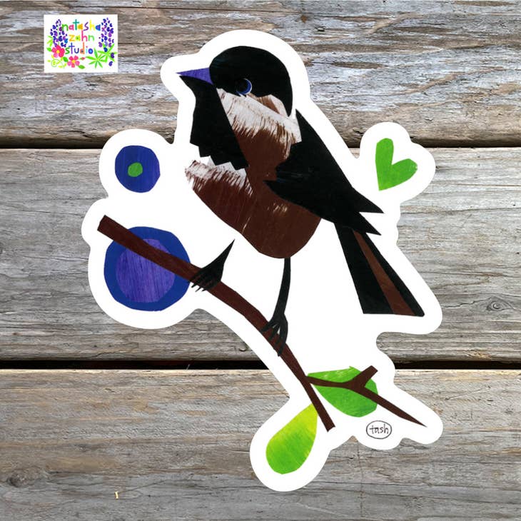 Chickadee Collage Sticker