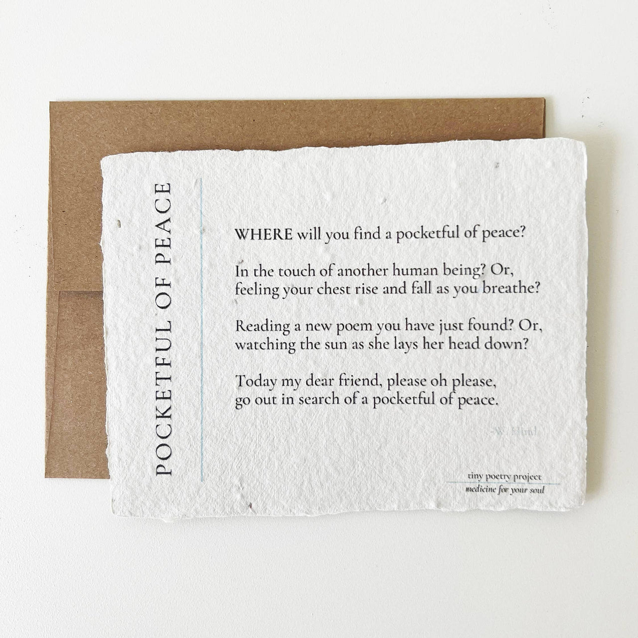 Pocketful of Peace: Plantable Wildflower Greeting Card