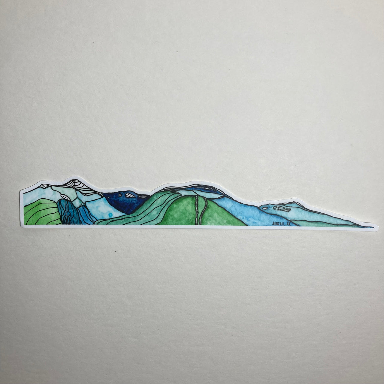 Juneau Mountains Water Bottle Sticker