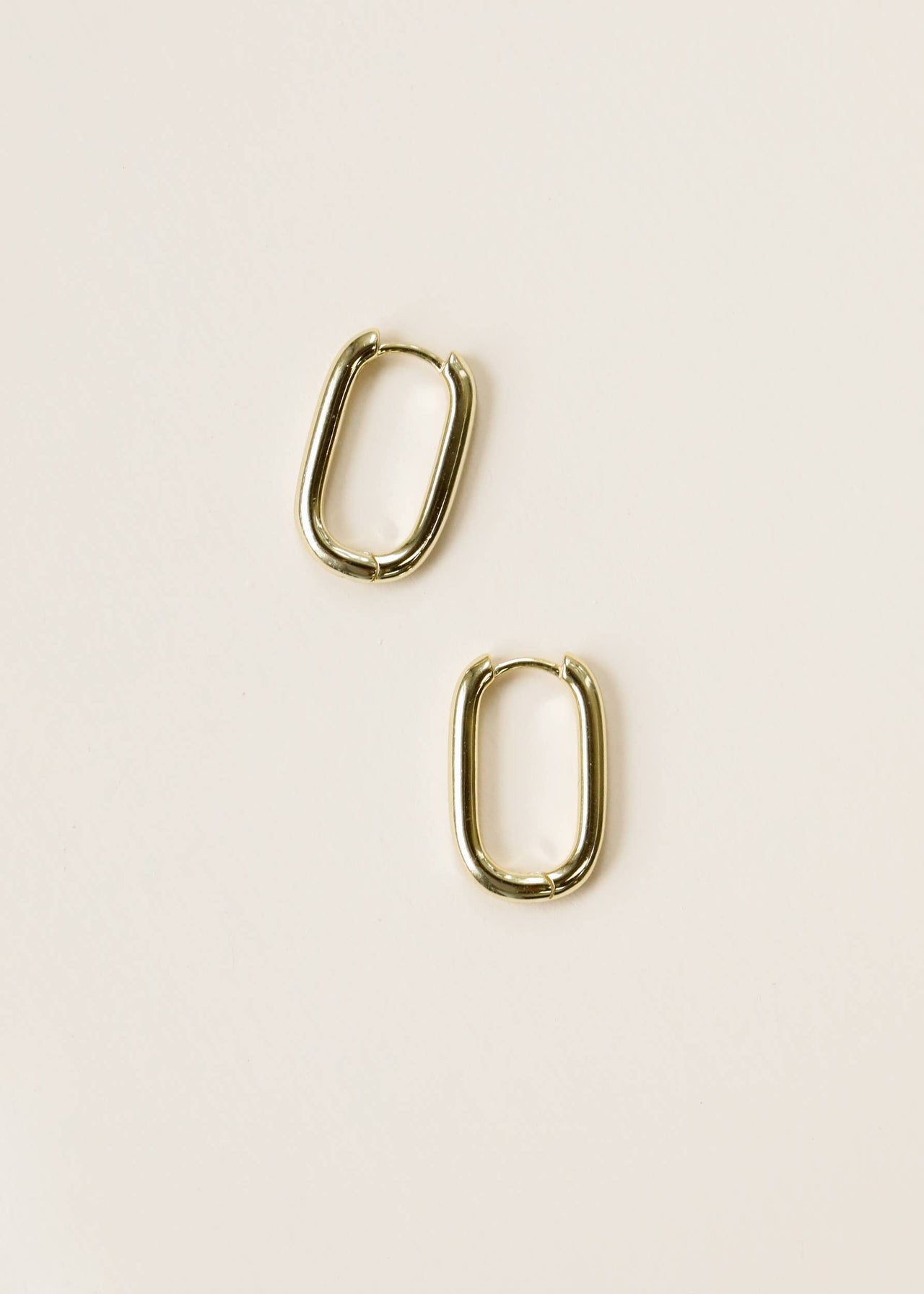 Gold Hoop - Large Rectangle - Earrings