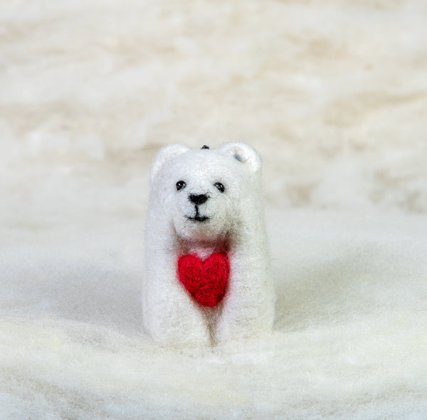 Polar Bear with Heart Ornament