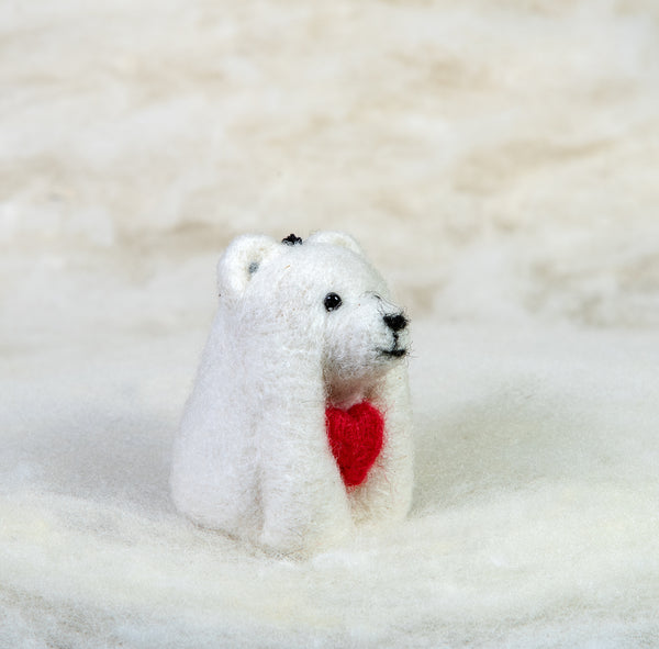 Polar Bear with Heart Ornament