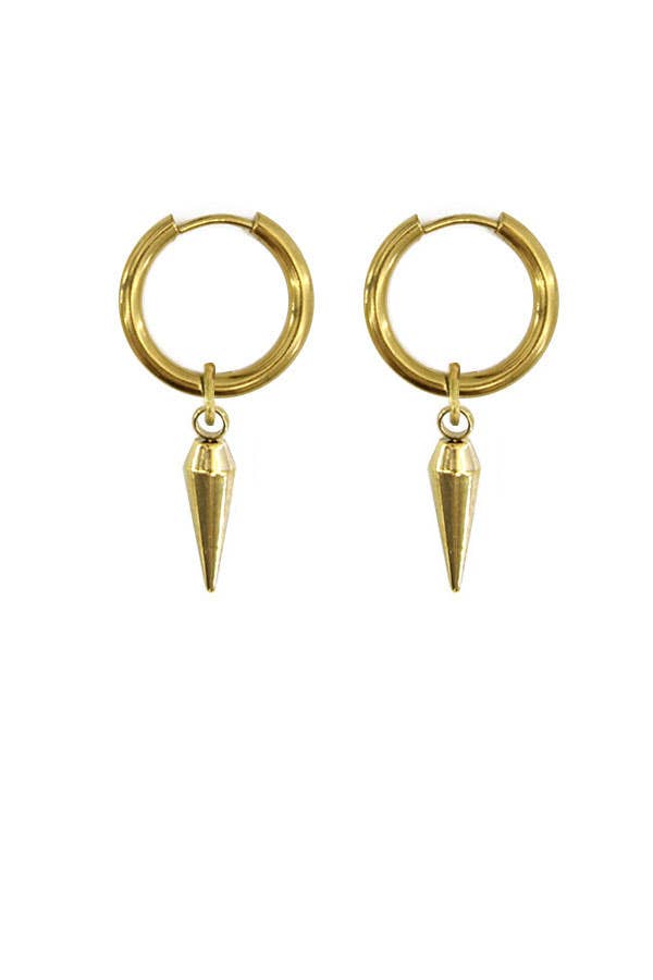 Gold Spike Hoop Earrings