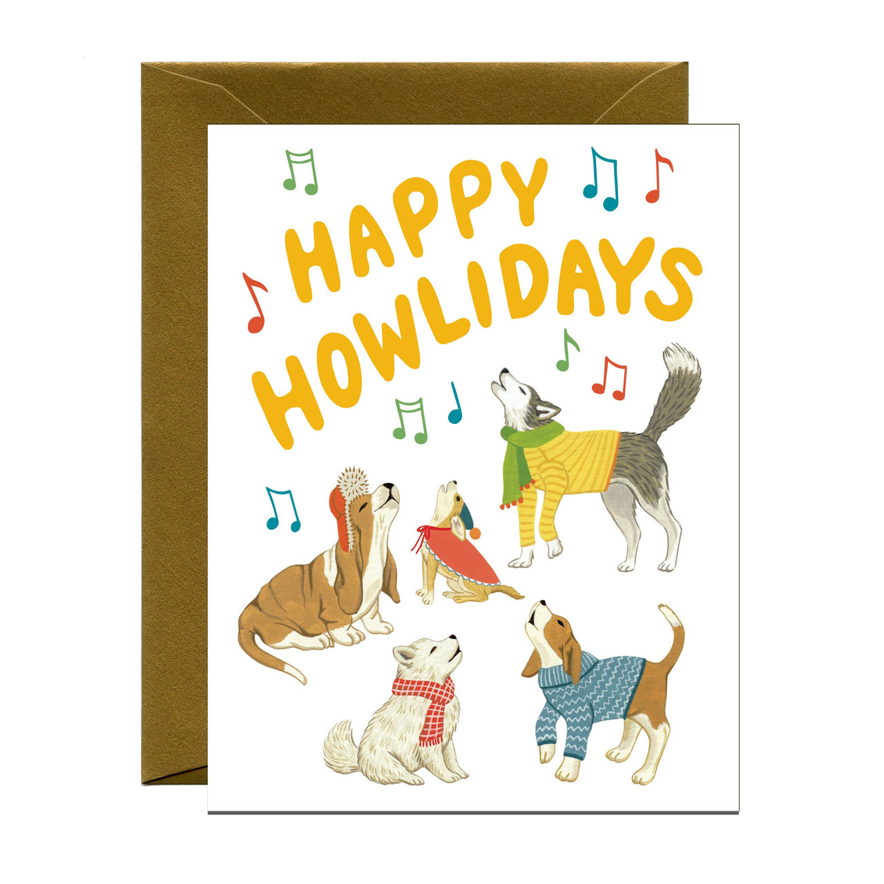 Holiday Howlers Caroling Dogs Winter Holiday Card