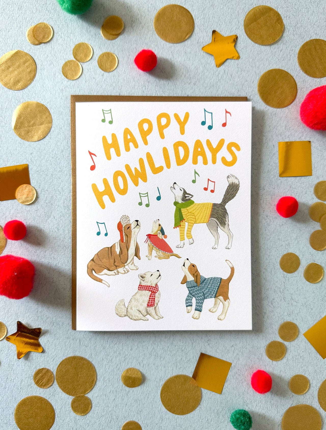 Holiday Howlers Caroling Dogs Winter Holiday Card