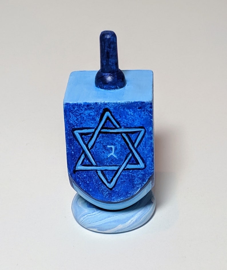 Jewish Star Hand-Painted Dreidel