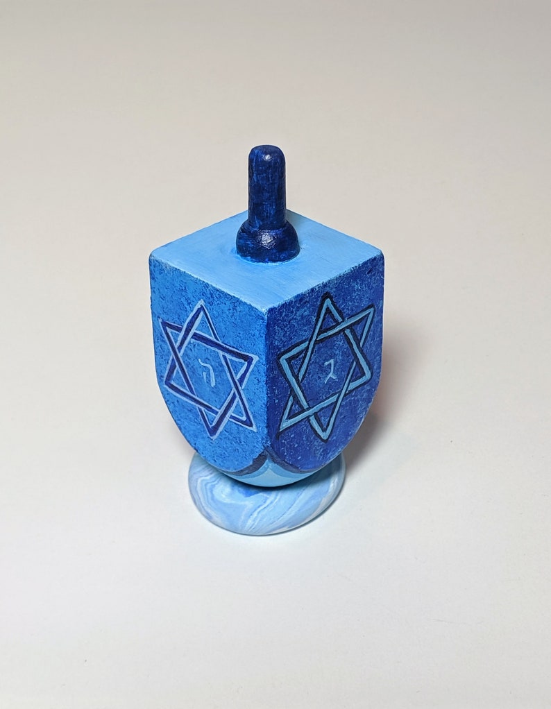 Jewish Star Hand-Painted Dreidel