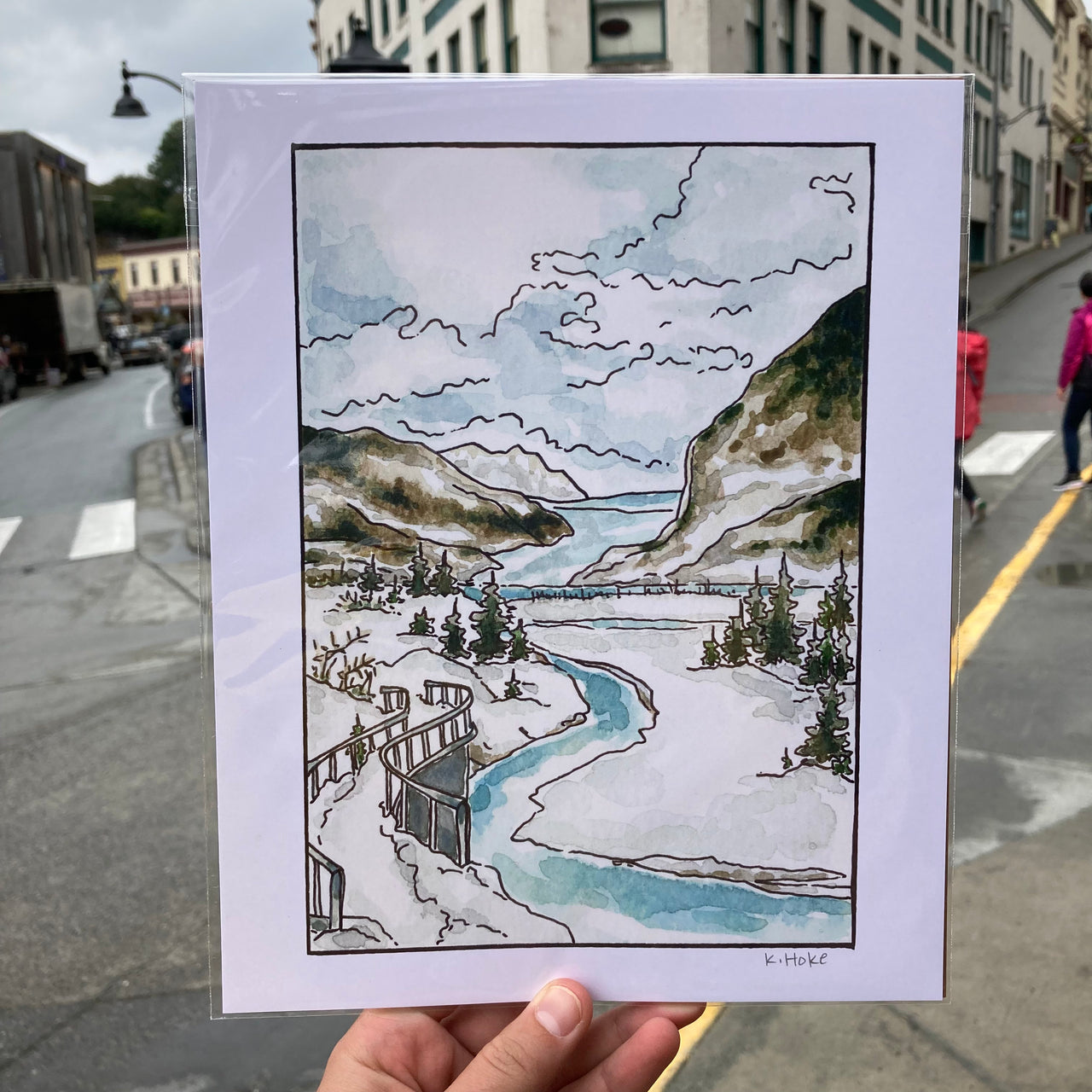 Snowy Glacier Walk Print